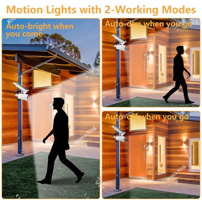 DrawGreen Solar Motion Sensor Light for Outside, Camping Lights, 360-DAY Free Replacement/Refund Solar Spot Lights Outdoor for Camp Porch Deck Path Patio Yand Post Step