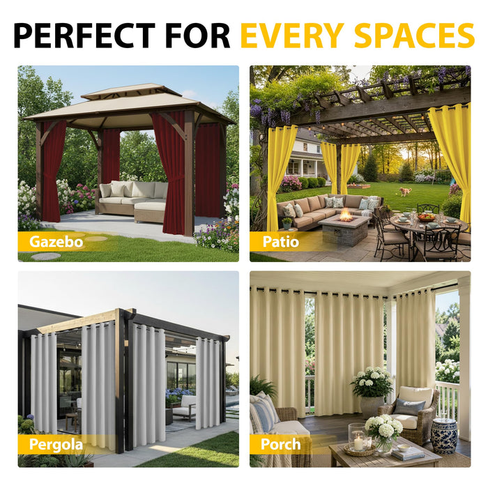 BONZER Waterproof Outdoor Curtains for Patio