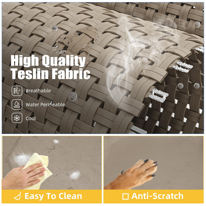 Simple Trending Raised Bed for Extra Large Dog, Waterproof XL Pet Cot, Breathable Big Bed Load 400lb, Brown