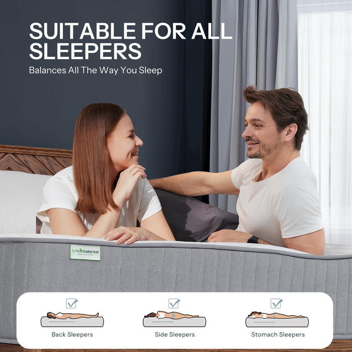 Hybrid Queen Mattress 10 Inch – Made in USA Medium Feel Queen Bed Mattress with Pocketed Coils & Cooling Gel Memory Foam, Reinforced Edge Support, CertiPUR-US Certified, Bed in a Box, SE-10-Q