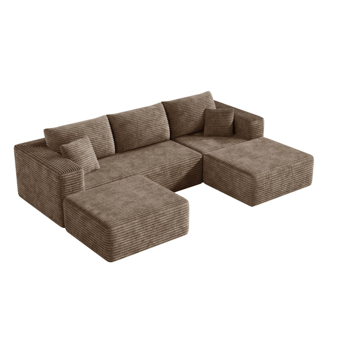 MoonSpeak 108" Boneless Sectional Cloud Couch for Living Room