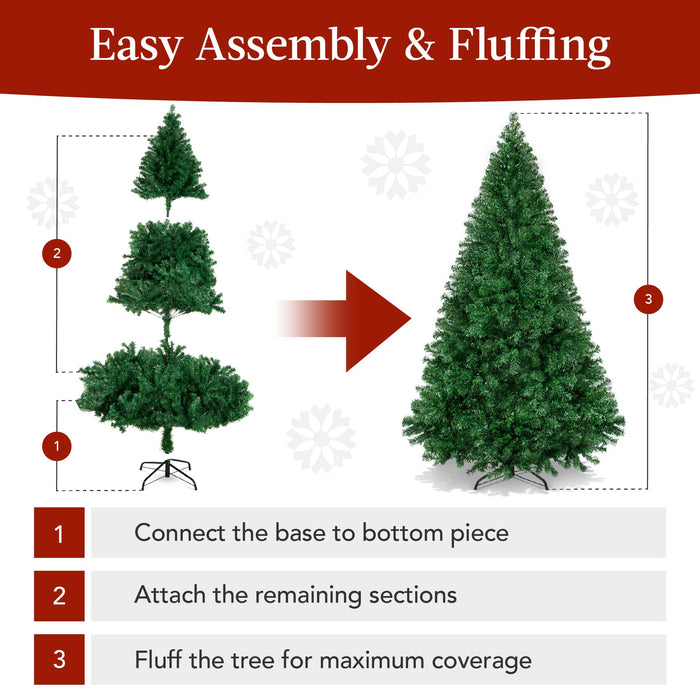 Best Choice Products Artificial Christmas Tree, 6ft Premium Unlit Hinged Design, Dense Branches Realistic Holiday Décor w/Easy Assembly, Base