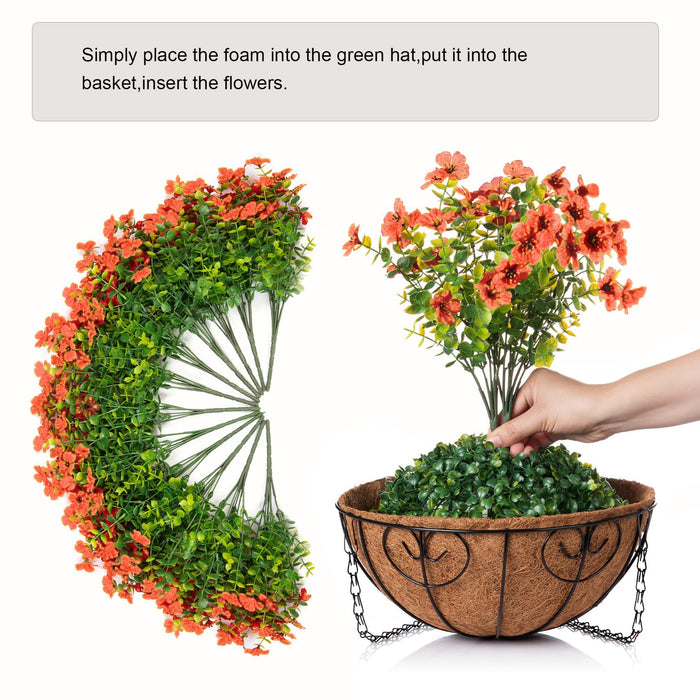 HyeFlora Artificial Fake Fall Hanging Plants Flowers Basket for Outdoo