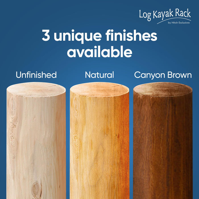 Log Kayak Rack - 6-Place Kayak/Canoe Rack, Freestanding Kayak Storage Rack, Kayak Racks for Outdoor Storage, Surfboard Rack or SUP Storage Rack, Canoe Storage Rack, Paddle Board Rack - Natural