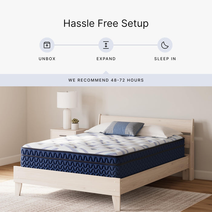 Signature Design by Ashley Queen Size Stack 12 Inch Hybrid Medium Plush Cooling Gel Infused Memory Foam Mattress for Pressure Relief, Fiberglass Free, Mattress in A Box