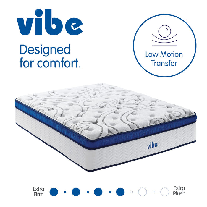 Vibe Quilted Hybrid Mattress, 12-Inch Innerspring and Pillow Top Gel Memory Foam Mattress, Fiberglass Free, CertiPUR-US Certified Bed in a Box, Twin