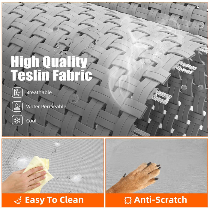 Simple Trending Raised Dog Bed for Large Dogs, Waterproof XL Dog Cot, Outdoor Cooling Elevated Pet Bed Load 200lb, 47.75" x 30.5", Grey