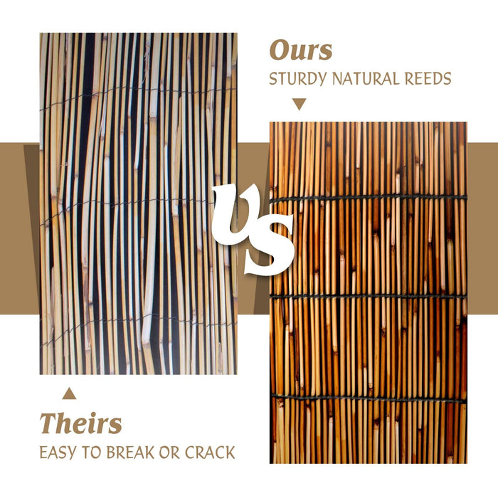 ZNCMRR Natural Bamboo Fencing 6 Feet High Privacy Fence Reed Fencing Rolls Screen Curtains for Balcony Patio Shades Garden Backyard Outdoor （Brown）
