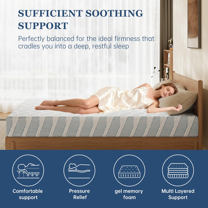 EYN Twin Size Memory Foam Mattress, 6 Inch Twin Bed Mattresses in a Box, Relieve Pressure with Medium Support, CertiPUR-US Certified, 75''L x 38''W
