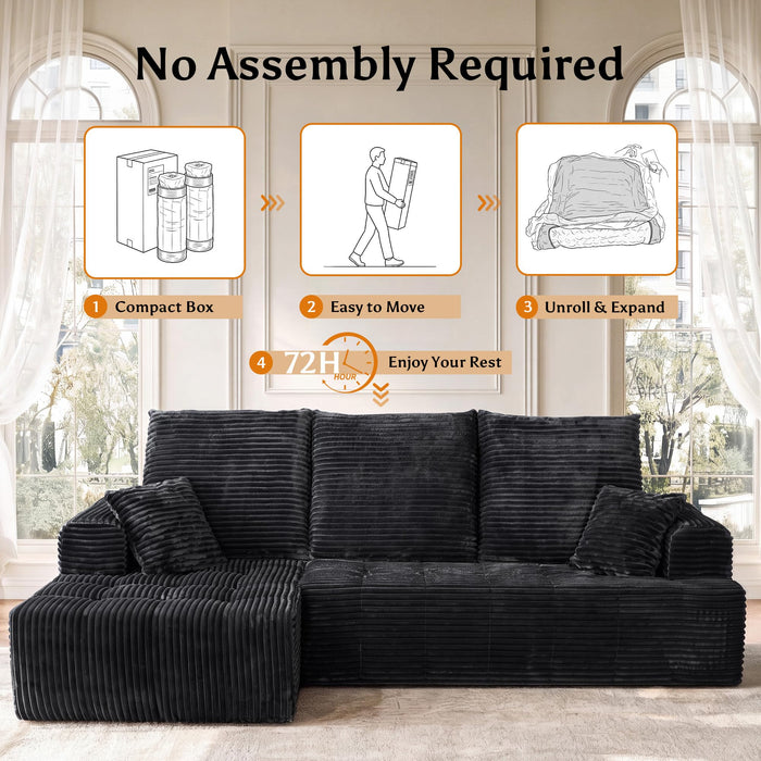 Markicks Boneless Couch, 109" Modular Sectional Sofa, L Shaped Cloud Couch
