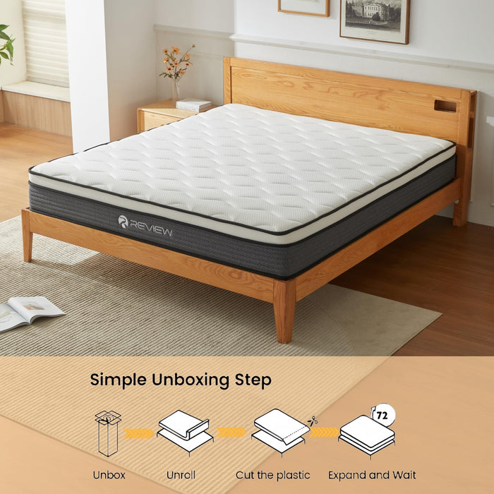 Review Queen Mattress, 10 Inch Queen Size Mattress in a Box,Memory Foam Hybrid Mattress,with Individual Pocket Spring for Motion Isolation & Silent Sleep, Pressure Relief,Plush Firmness.