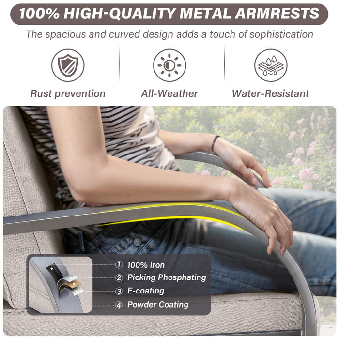 Belord 5-Piece Outdoor Patio Furniture Set All-Weather Wicker Couch with Swivel Rocker Outdoor Chairs and Multi-Functional Ottomans, Patio Conversation Set for Backyard Garden Balcony