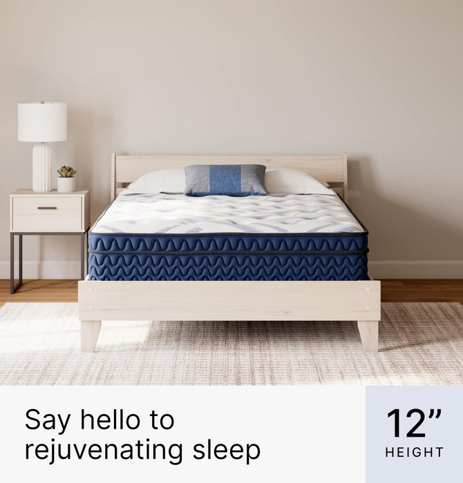 Signature Design by Ashley Queen Size Stack 12 Inch Hybrid Medium Plush Cooling Gel Infused Memory Foam Mattress for Pressure Relief, Fiberglass Free, Mattress in A Box