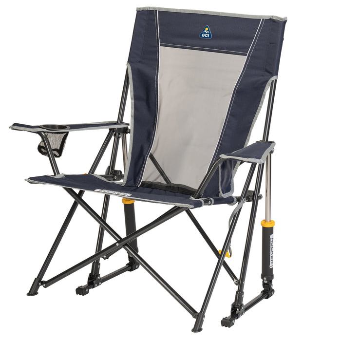 GCI Outdoor Comfort Pro Rocker Camping Chair with Mesh Backrest, Indig