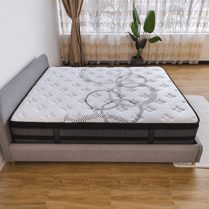 GREOO King Size 14 Inch Extra Firm Hybrid Gel Memory Foam Mattress wit