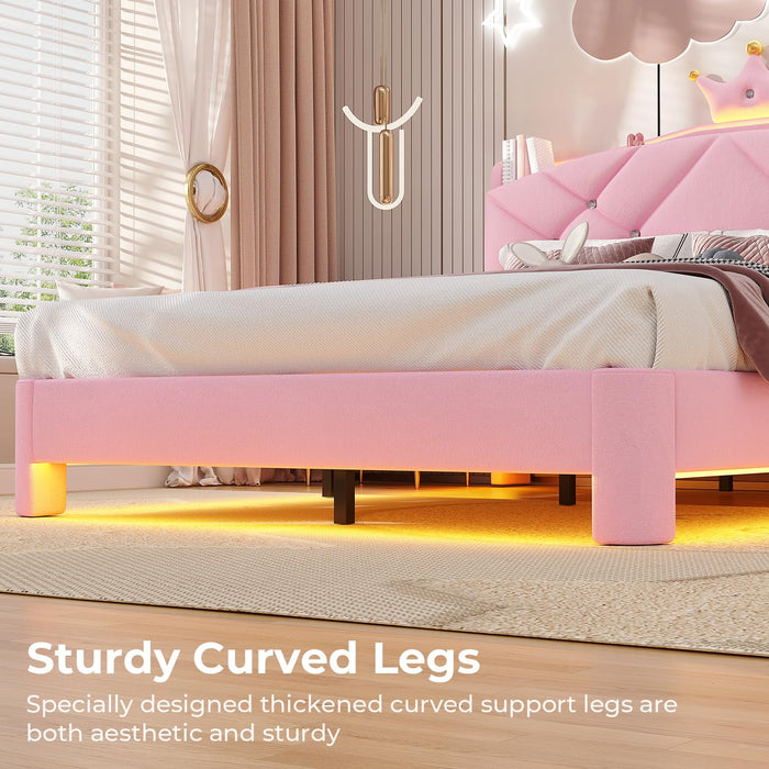 Torveric Twin Size Bed Frame with Headboard, Upholster Platform Bed Fr