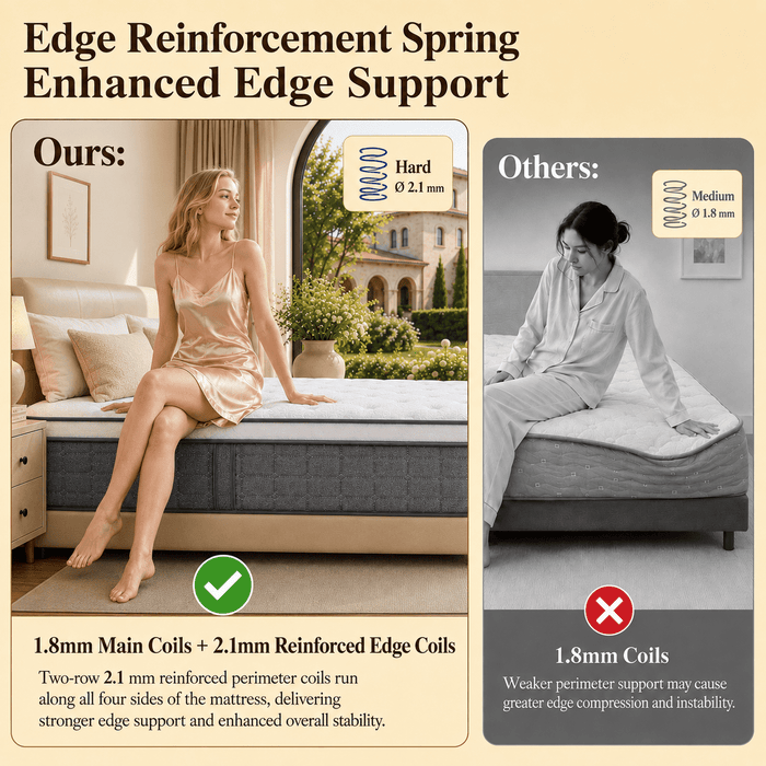 Kizreo 12 inch Hybrid Firm Twin Mattress - Cooling Gel Memory Foam in