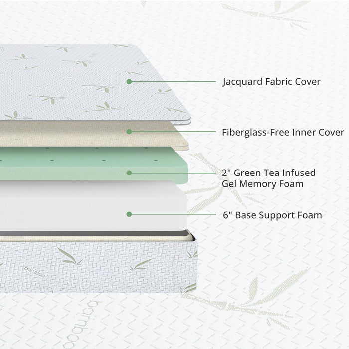 Arctus Twin Mattress, 8 inch Gel Memory Foam Mattress in a Box, Medium