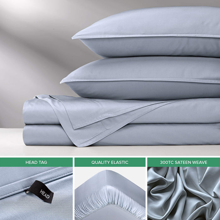 PURE BAMBOO Sheets 100% Genuine Bamboo Viscose, King, Sterling Blue