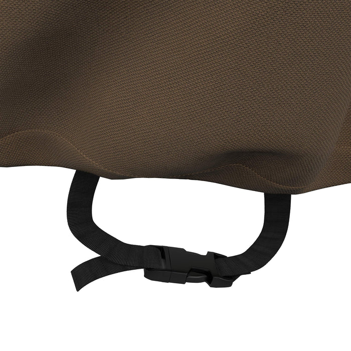 Amazon Basics Outdoor Patio Furniture Cover, Waterproof, UV Resistant, Weather Protection with Secure Straps, Large, Beige/Tan, 110" x 84"