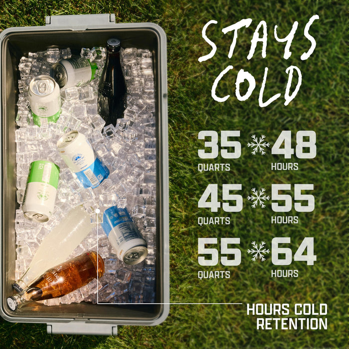 Coleman Snap N Go 45qt Collapsible Hard Cooler, Keeps ice Cold for up to 55 Hours, Holds up to 76 cans, Collapses up to 1/3 its Size, Can Hold up to 200 pounds, Blue Sky