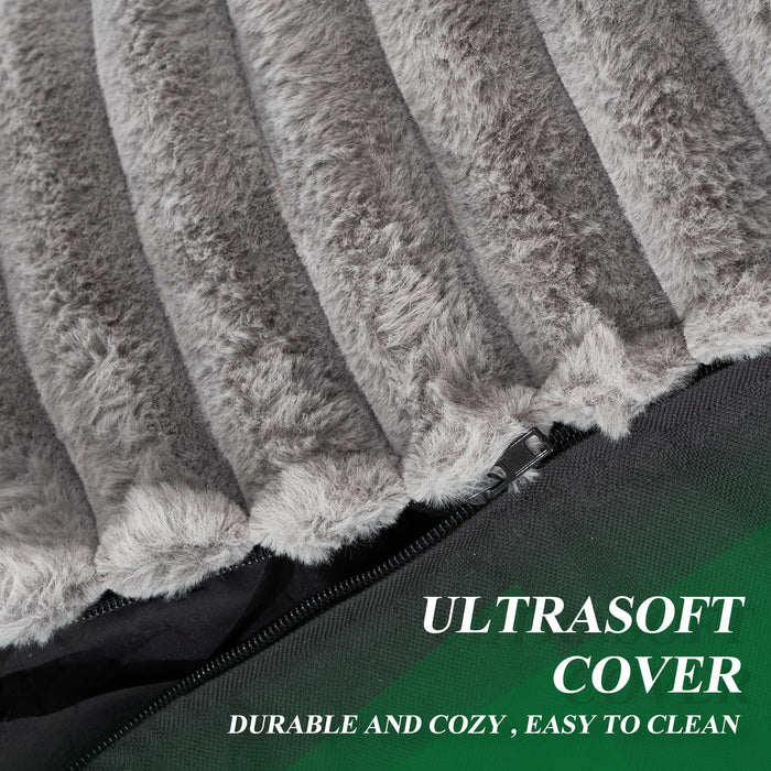 Hobestluk Big Bean Bag Lounger Chairs Large Beanbag Chair for Adults Bean Bag Sofa with Memory Foam Filled for Living Room, Bedroom or Balcony (Stripe Grey)