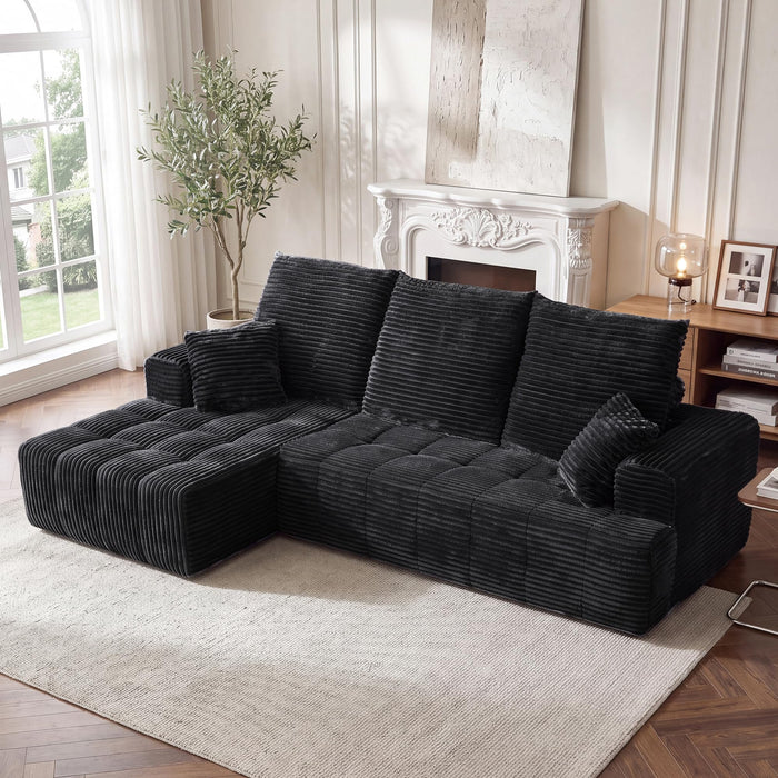 Markicks Boneless Couch, 109" Modular Sectional Sofa, L Shaped Cloud Couch