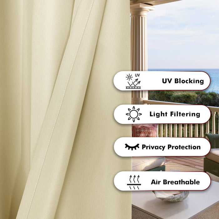 BONZER Waterproof Outdoor Curtains for Patio