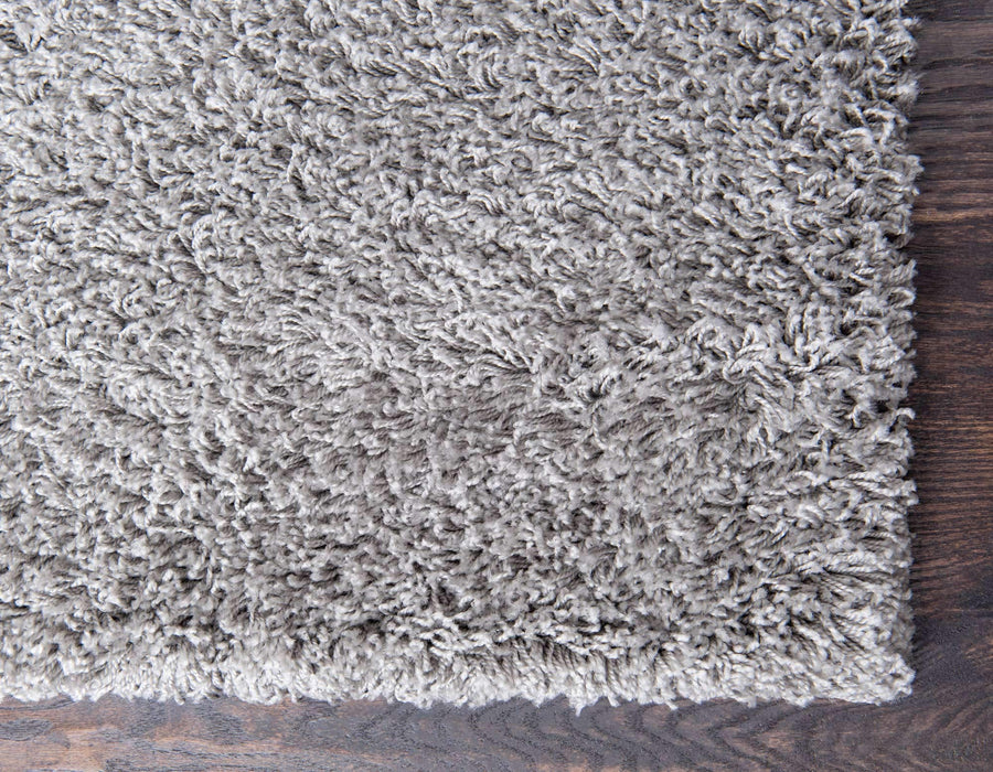 Unique Loom Solid Shag Collection Area Rug (7' 1" x 10' Rectangle, Cloud Gray)