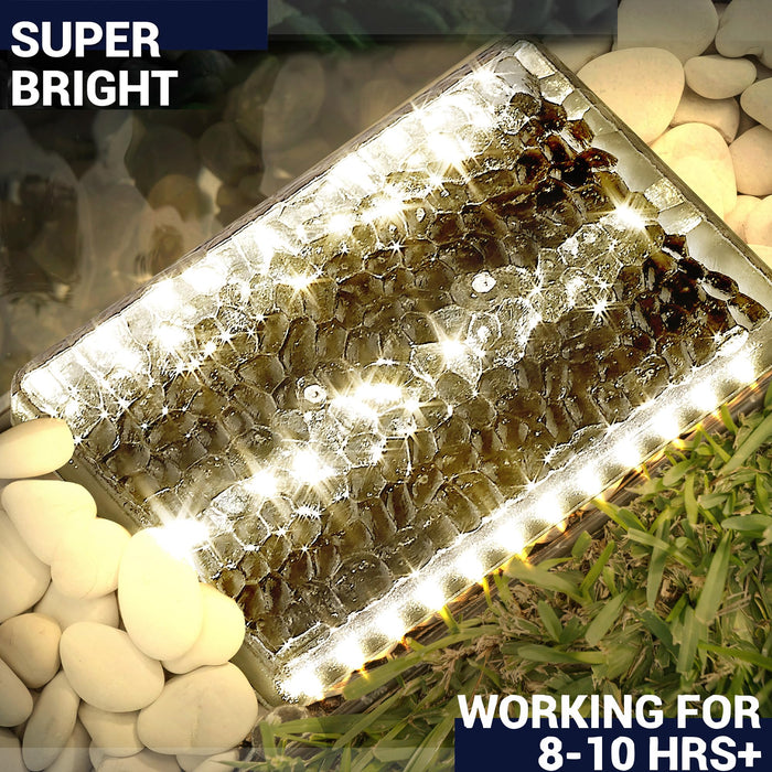 SHONELIGHTING Solar Paver Outdoor Lights, 6x9 Recessed Brick Light, Heavy Duty IP67 Waterproof LED, Landscape Lighting for Ground, Pool, Garden, Driveway (Warm White, 2Pack)