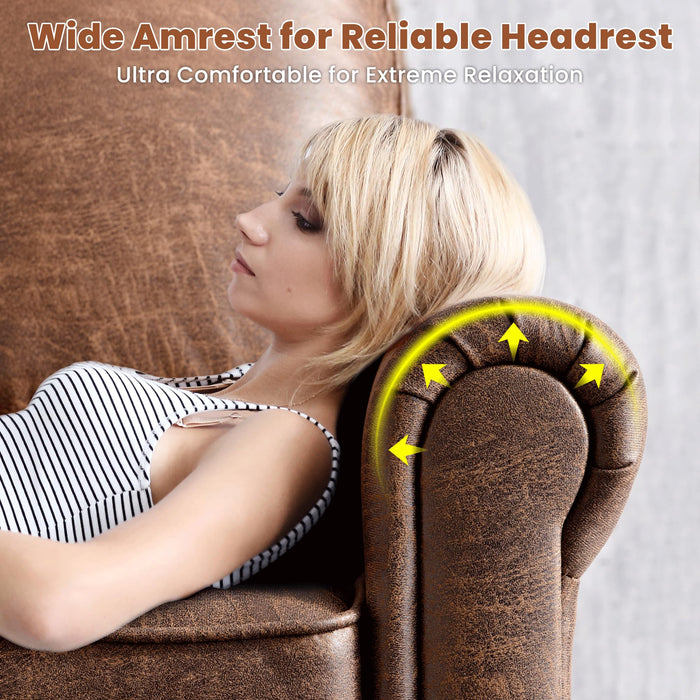 ovios 73.6" Sofa Couch, Mid Century Modern Sofas Couches with Comfy Cushions, 3-Seater Faux Leather Deep Seat Small Sofa for Living Room Bedroom Office, Dark Brown