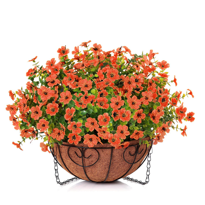 HyeFlora Artificial Fake Fall Hanging Plants Flowers Basket for Outdoo