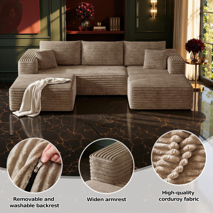 MoonSpeak 108" Boneless Sectional Cloud Couch for Living Room
