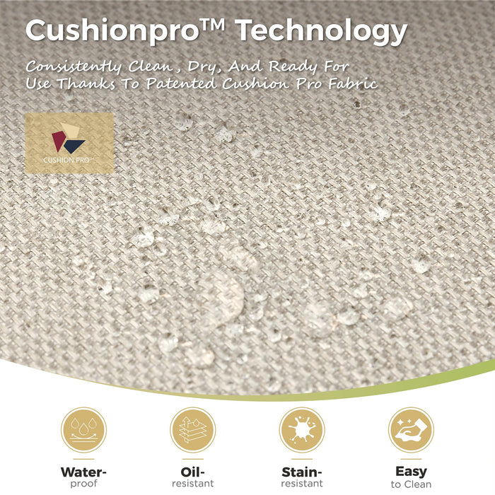 MIXPATIO 4 PCS Outdoor Patio Furniture Set, 3-Seater Sofa, Highback Swivel Chair with 5.5" Extra Thick Cushion & Coffee Table, All Weather Patio Conversation Set for Lawn Deck Backyard, Cream/Beige