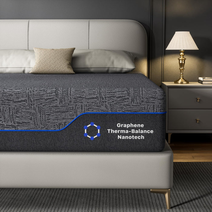 AMADA HOMEFURNISHING 12 Inch Queen Size Memory Foam Mattress, Cooling Sleep & Pressure Relief, Medium Firm Plus Feel & Fiberglass-Free, CertiPUR-US Certified Mattress Bed in a Box