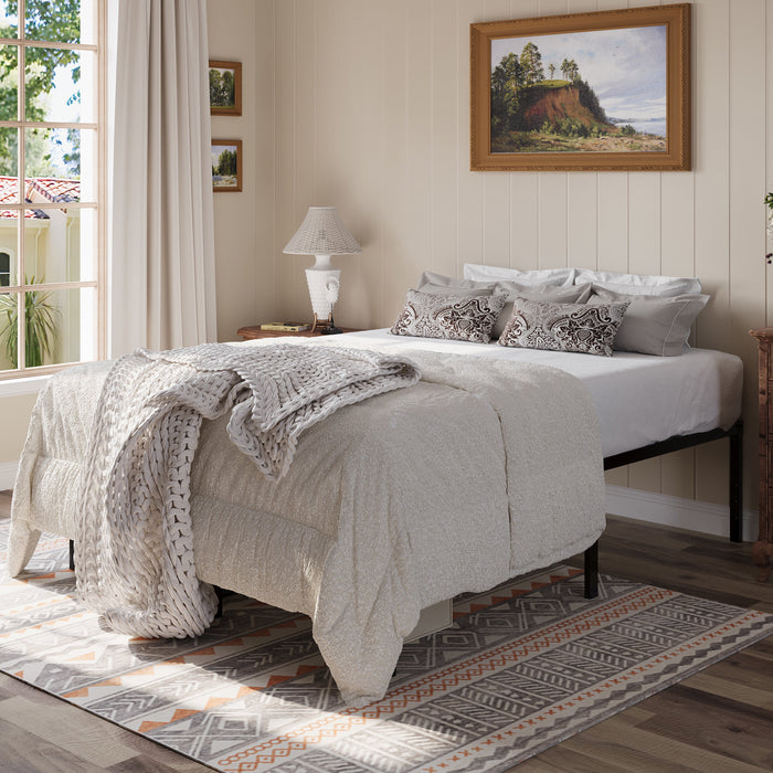 Einfach Queen Bed Frame, 18'' Metal Platform Bed with 16.6'' Under-Bed