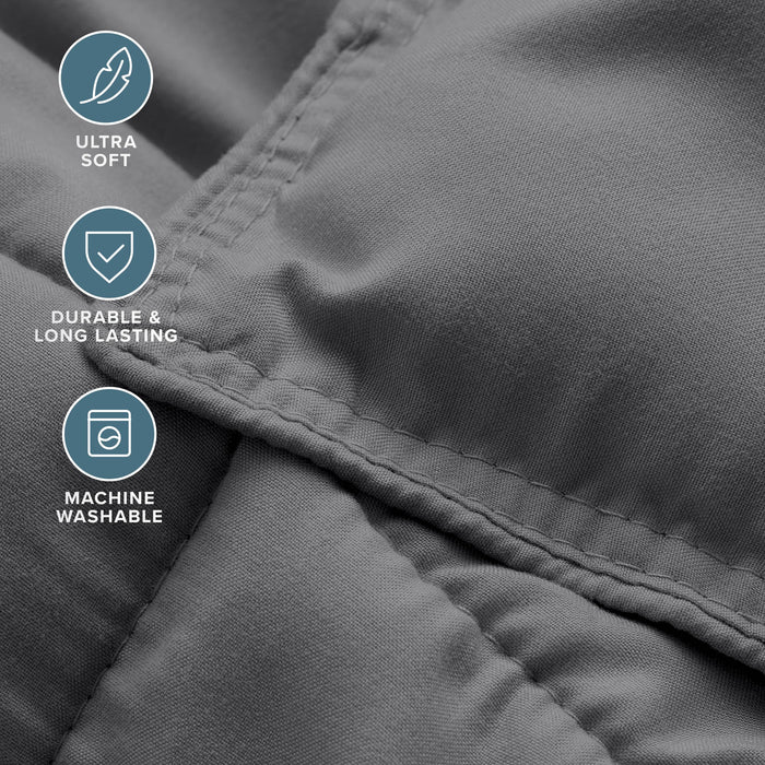 Bare Home Comforter Set - Queen Size - Ultra-Soft - Goose Down Alternative - Premium 1800 Series - All Season Warmth (Queen, Grey)
