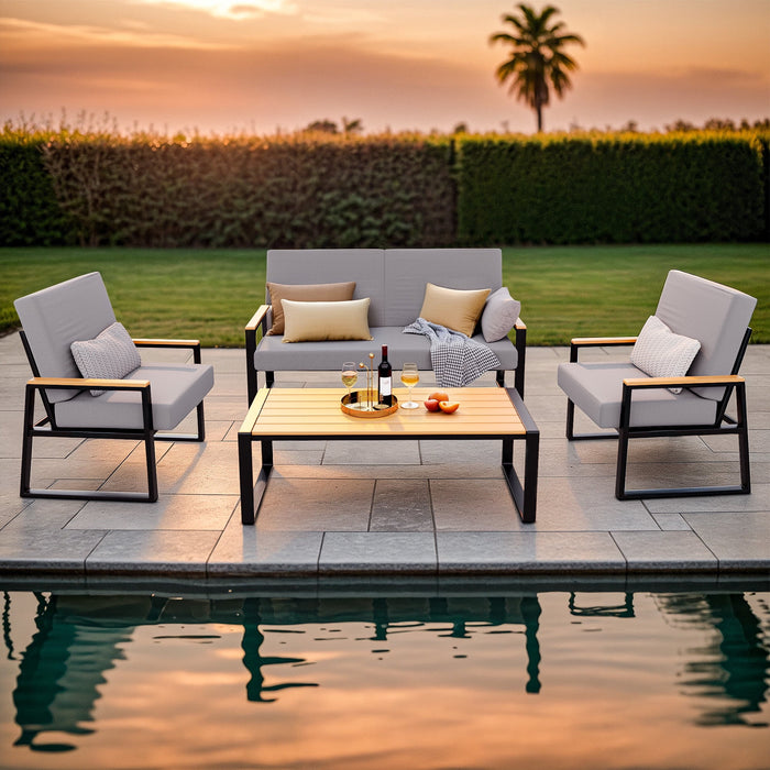 Patio Furniture Sets on Sale, Asofer 4 PCS Outdoor Conversation Sofa w
