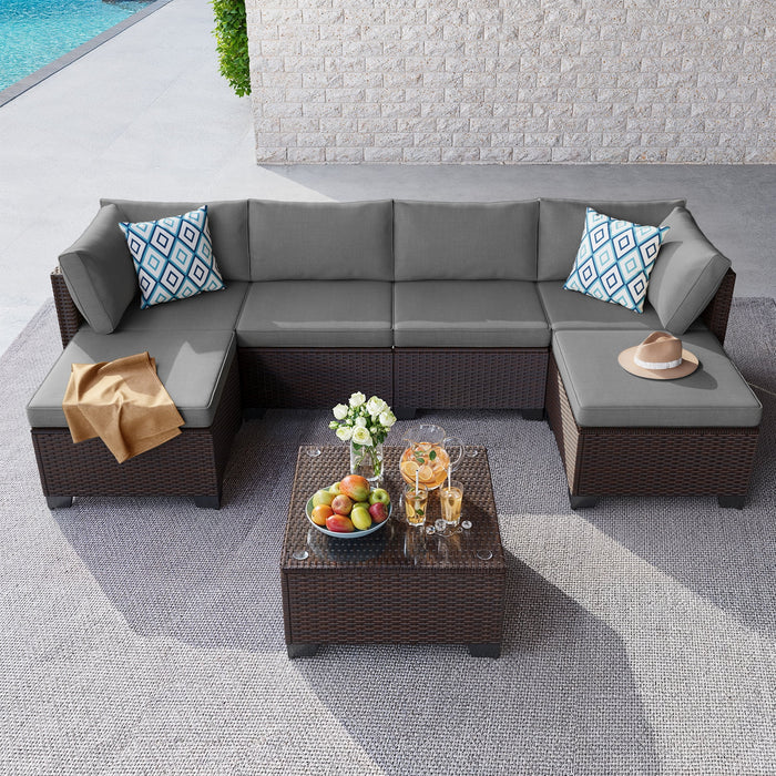 Patio Furniture Sets on Sale, Asofer 4 PCS Outdoor Conversation Sofa w