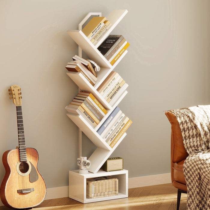 Casacomoda 6-Tier Tree Bookshelf for Corner & Small Space — Narrow S