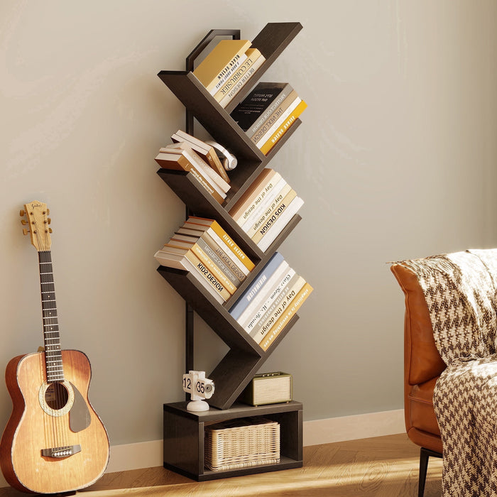 Casacomoda 6-Tier Tree Bookshelf for Corner & Small Space — Narrow S
