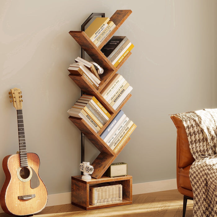 Casacomoda 6-Tier Tree Bookshelf for Corner & Small Space — Narrow S