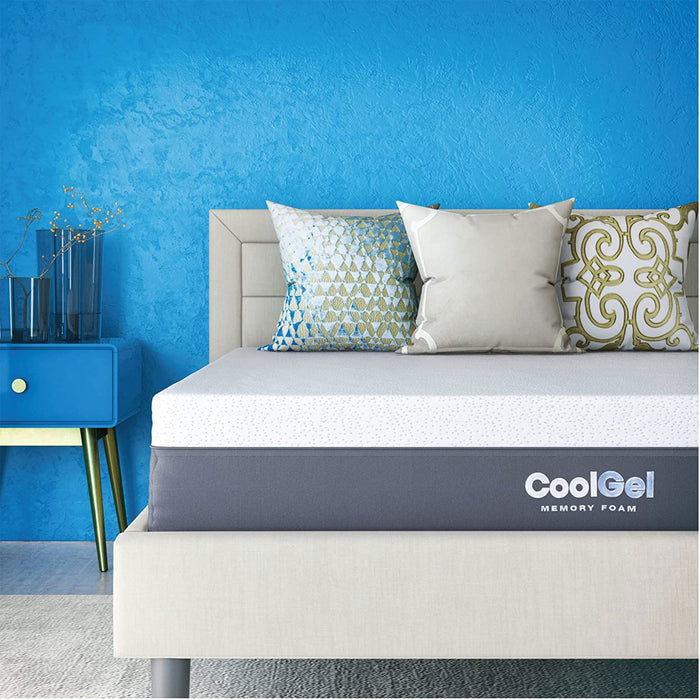 Cool Gel 8" Twin Medium Tight Top Gel Memory Foam Mattress, White