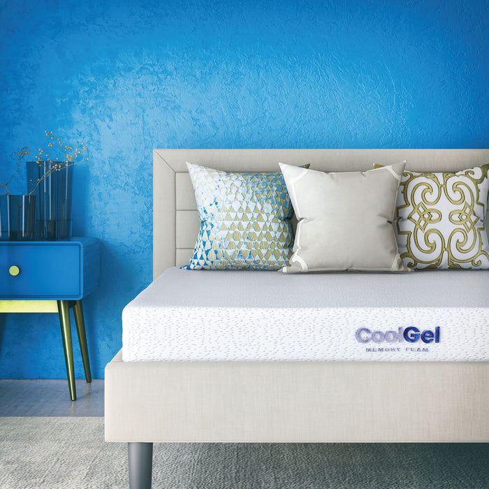 Cool Gel 8" Twin Medium Tight Top Gel Memory Foam Mattress, White
