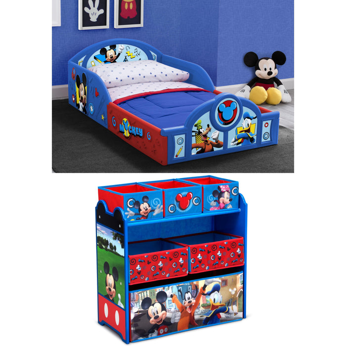 Bluey Sleep and Play Toddler Bed with Built-In Guardrails by Delta Chi