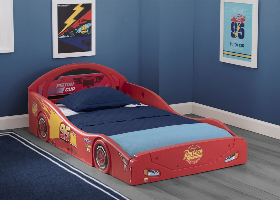 Bluey Sleep and Play Toddler Bed with Built-In Guardrails by Delta Chi