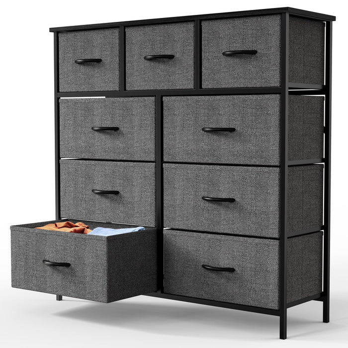 EDX 9 Drawer Dresser, Wide Chest of Drawers Nightstand Storage Tower S