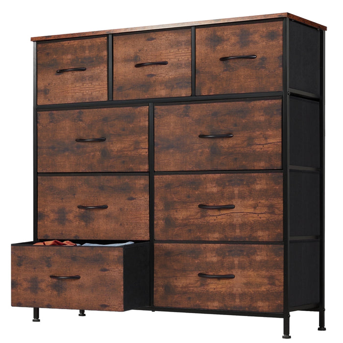 EDX 9 Drawer Dresser, Wide Chest of Drawers Nightstand Storage Tower S