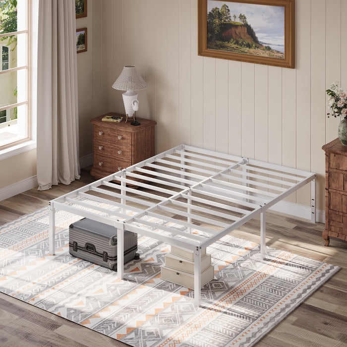 Einfach Queen Bed Frame, 18'' Metal Platform Bed with 16.6'' Under-Bed