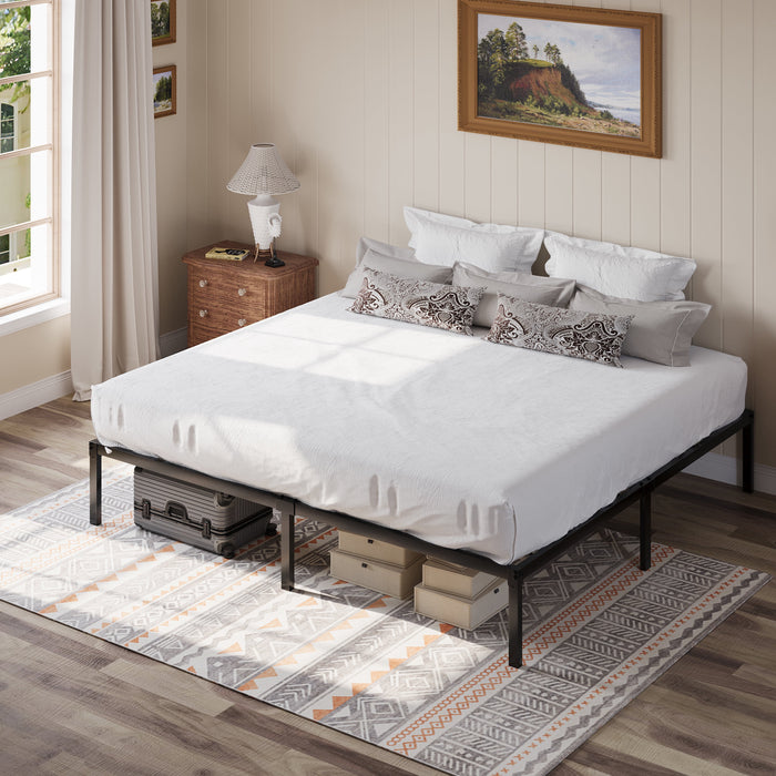 Einfach Queen Bed Frame, 18'' Metal Platform Bed with 16.6'' Under-Bed